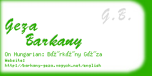 geza barkany business card